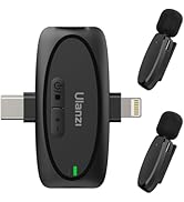 ULANZI V6 Wireless Lavalier Microphone for iPhone iPad Android Camera, 3-in-1 Plug-Play Mic for P...
