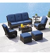 kinbor Outdoor Sectional Furniture - Outdoor Patio Conversation Sets, 7 Pieces Outdoor Sectional ...