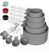 TILUCK Measuring Cups &amp; Spoons Set, Stackable Cups and Spoons, Nesting Measure Cups with Stainles...
