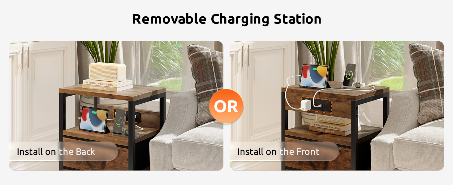 nightstand with charging station