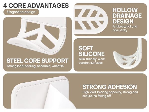 headset hook, earphone holder, desk organizer, kitchen sponge holder, bathroom soap holder,