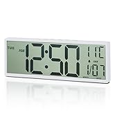 white digital wall clock battery operated