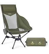 MellowCamp High Back Camping Chair, Oversized Comfort Design Collapsible Camp Chair with Pillow (...