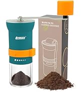 Portable Manual Coffee Grinder with Conical Burr and Adjustable 6 Coarseness Settings, Hand Crank...