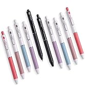 Writech Gel Pens Fine Point: 0.5mm 8 Black &amp; 2 Red Ink Pen Set Clickable for Journaling Drawing N...