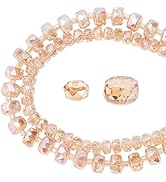 PH PandaHall 179pcs Faceted Glass Beads 2 Sizes Rondelle Crystal Beads 6mm 8mm Electroplate Glass...
