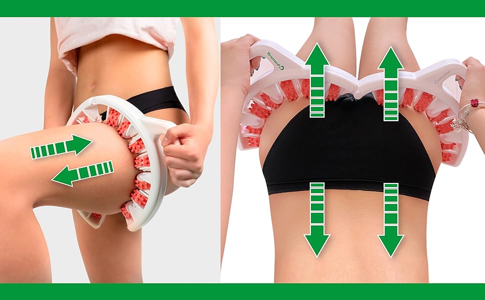 diagram showing how to use the Tesmed Cellulite massager