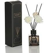 Black Glass Bottle Scent Diffuser, 1.7 oz Reed Diffuser with Sticks, Home Fragrance for Bookshelf...
