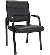 SUPER DEAL Office Guest Chair Bonded Leather Executive Side Chair Reception Chair with Solid Meta...