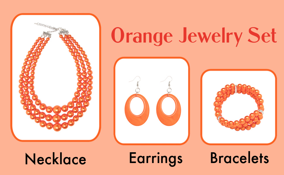 Orange Jewelry Set 
