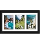 DUENPY 8x14 Collage Picture Frame, 4x6 Collage Picture Frame Displays Three 4x6 inch Photos, or 8...
