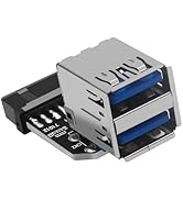 WENZIYAXU USB 3.0 19/20 Pin to Dual USB 3.0 Female A Port Splitter Adapter for PC Motherboard – I...