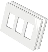 BESTTEN [2 Pack] 3 Gang Mid Size Screwless Wall Plate, USWP4 Gloss White Series, H4.88” x W6.74”,...