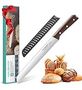 HAUSHOF Bread Knife with Sheath, 8-Inch Serrated Bread Knife for Homemade Bread, 5Cr15Mov Premium...