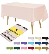 Hereisa Premium Plastic Tablecloth 54in. x 108in. Rectangle Table Cover - Blush Light Pink