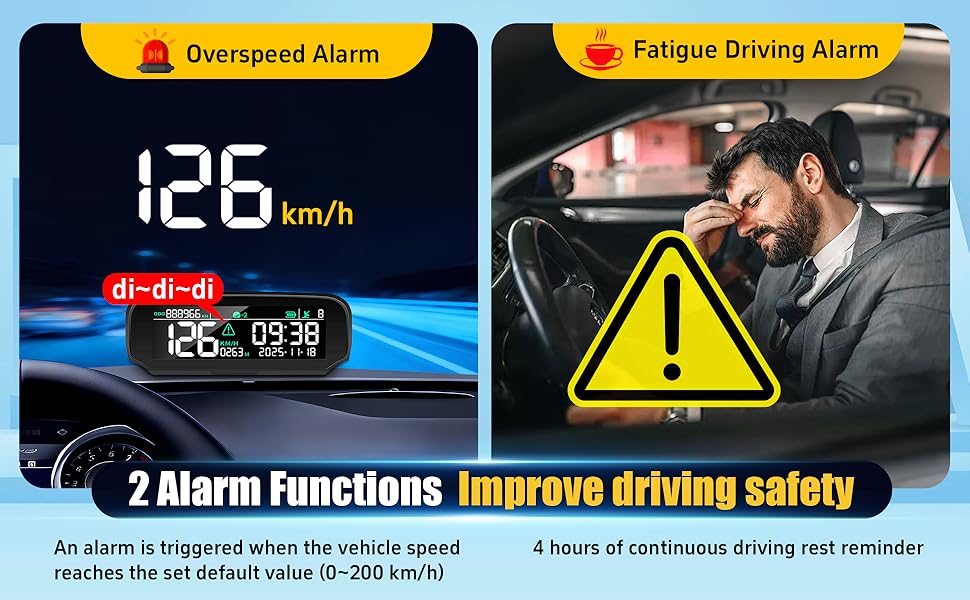 Wireless Heads Up Display for Cars Solar GPS Digital Speedometer