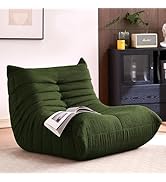 Giant Bean Bag Chairs for Adults - Lazy Floor Sofa Couch Single Seat - Fireside Lounger Chair wit...
