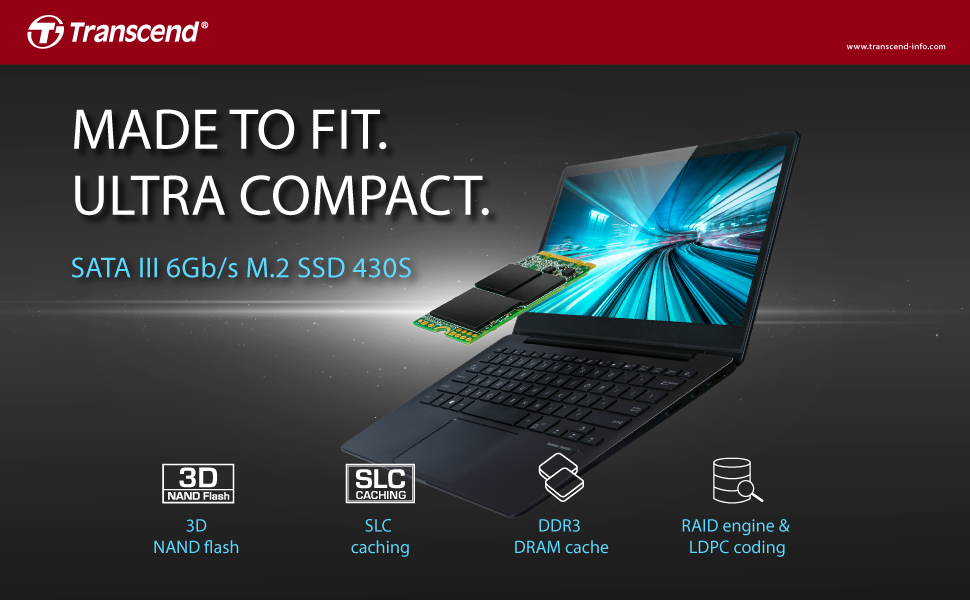 M.2 2242 SSD, SATA3 B+M Key, TLC