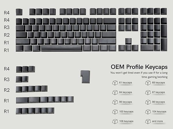 Double shot gaming keycaps, PBT material