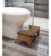 Bamboo Toilet Stool for Adults, JACNITAD 6.5" Toilet Poop Stool, Bathroom Toilet Stool with Non-S...