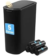 FRESHLIX Automatic Bathroom Garbage Bin with Lid, 5 Gallon Touchless Trash Bin, Smart Electric Na...