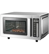 VEVOR Commercial Microwave Oven, 0.9 Cu Ft, 1000W Digital Stainless Steel Countertop Microwave Ov...