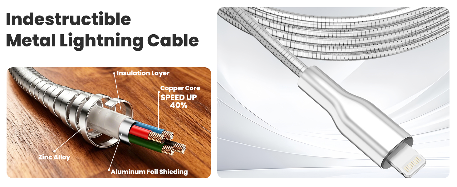 metal braided lightning cable