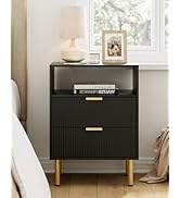 AEPOALUA Night Stand,Tall Bedside Table with 3Storage Drawers,Morden Nightstand,Bedside Furniture...