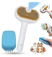 Self Cleaning Steam Brush for Cat Dog, 4 in 1 Pet Brushes for Shedding &amp; Grooming, Bath Massage &amp;...