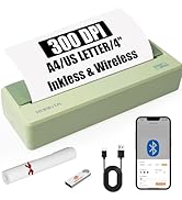 Rongta Inkless Portable Printer Wireless for Travel, Thermal Printer Support 8.5'' x 11'' &amp; A4 Th...