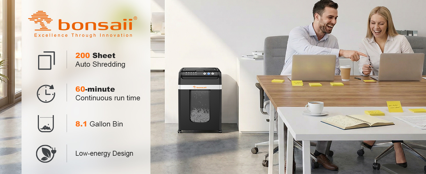 Bonsaii Auto Feed Paper Shredder Heavy Duty