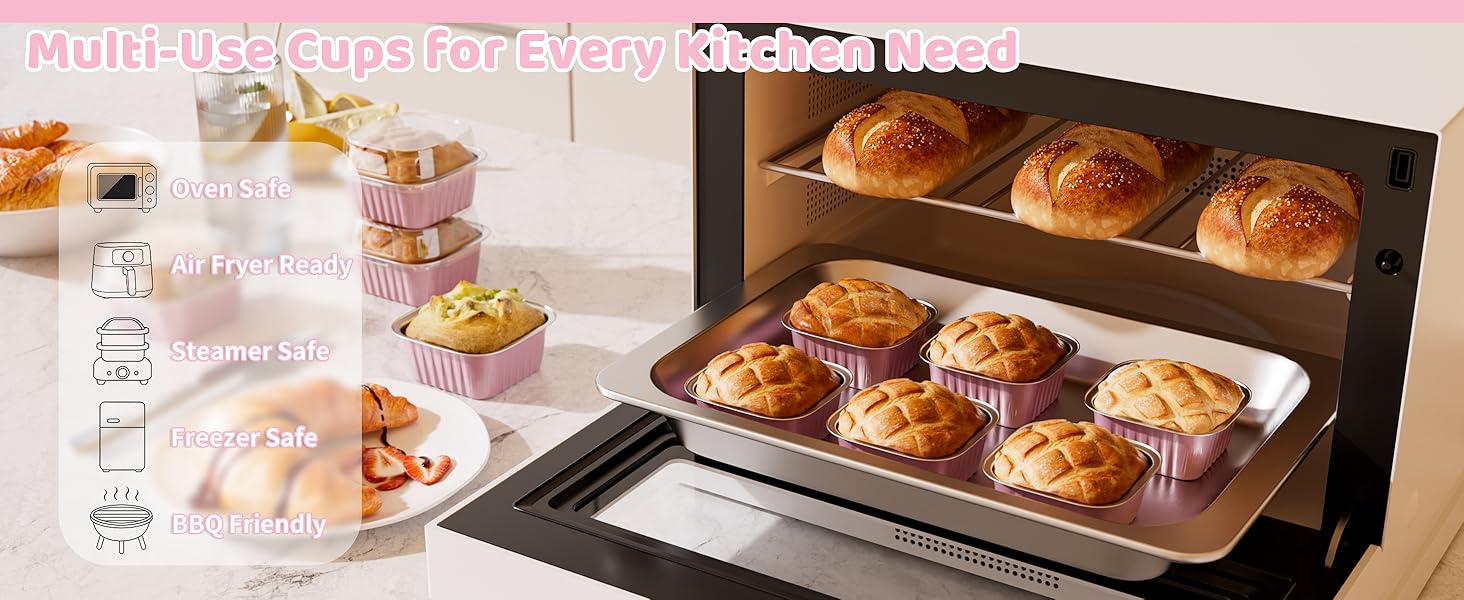 Mini Baking Pans with Lids Aluminum Foil Baking Cups Cake Containers for Party Wedding Birthdays