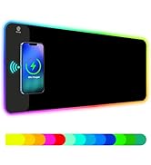 ToLuLu RGB Gaming Wireless Charging Mouse Pad, 5/7.5/10/15W 10 Light Modes LED Mouse Pad Computer...