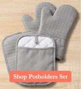 BPA-Free Soft Silicone 4 Piece Oven Mitts &amp; Pot Holders Set - Ultra Heat Resistant Oven Mitts wit...
