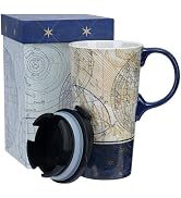 Topadorn Ceramic Travel Mug Coffee Cup with Sealed Lid &amp; Gift Box, 17 OZ Coffee Mug for Latte &amp; H...