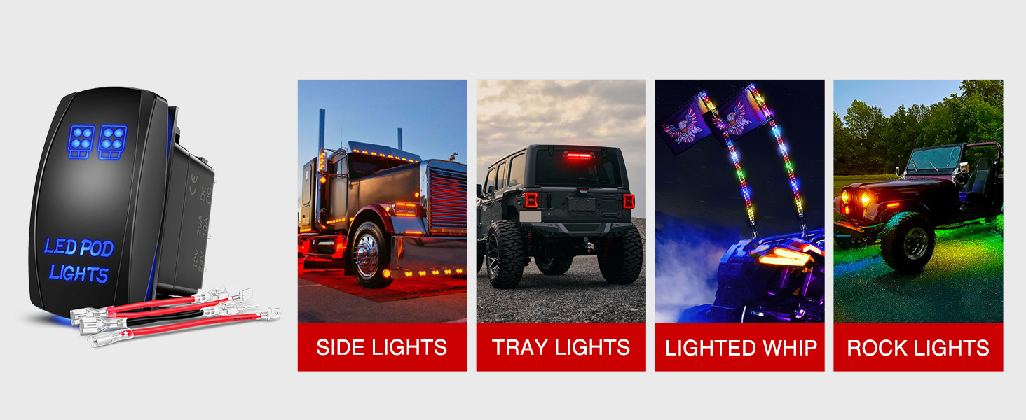 LED Pod Lights Rocker Switch