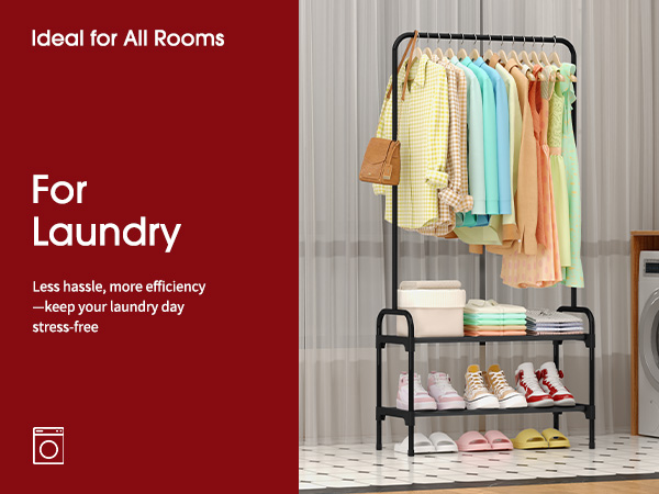 clothes and shoe rack