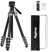 SmallRig 63" Portable Travel Tripod for iPhone and Camera, 160cm Carbon Fiber Video Tripod Stand ...