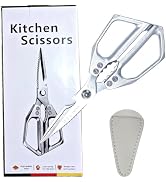 Kitchen Scissors with Safety Tip Cover, Heavy Duty Stainless Steel Kitchen Shears for Poultry, Me...