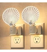 DORESshop LED Night Light[2 Pack], Glass Shell Night Lights Plug into Wall, 3 Level Brightness Ad...