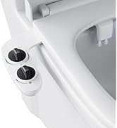 Homfan Toilet Bidet Attachment, Non-Electric Dual Nozzle (Feminine/Bidet Wash), Self-Cleaning Fre...
