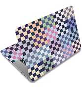 SUPERDANT 3Pcs Laptop Skin Sticker Cover Decal with Purple Colorful Plaid Pattern Waterproof PVC ...