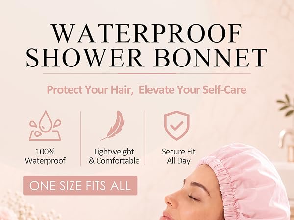 shower caps for women reusable waterproof