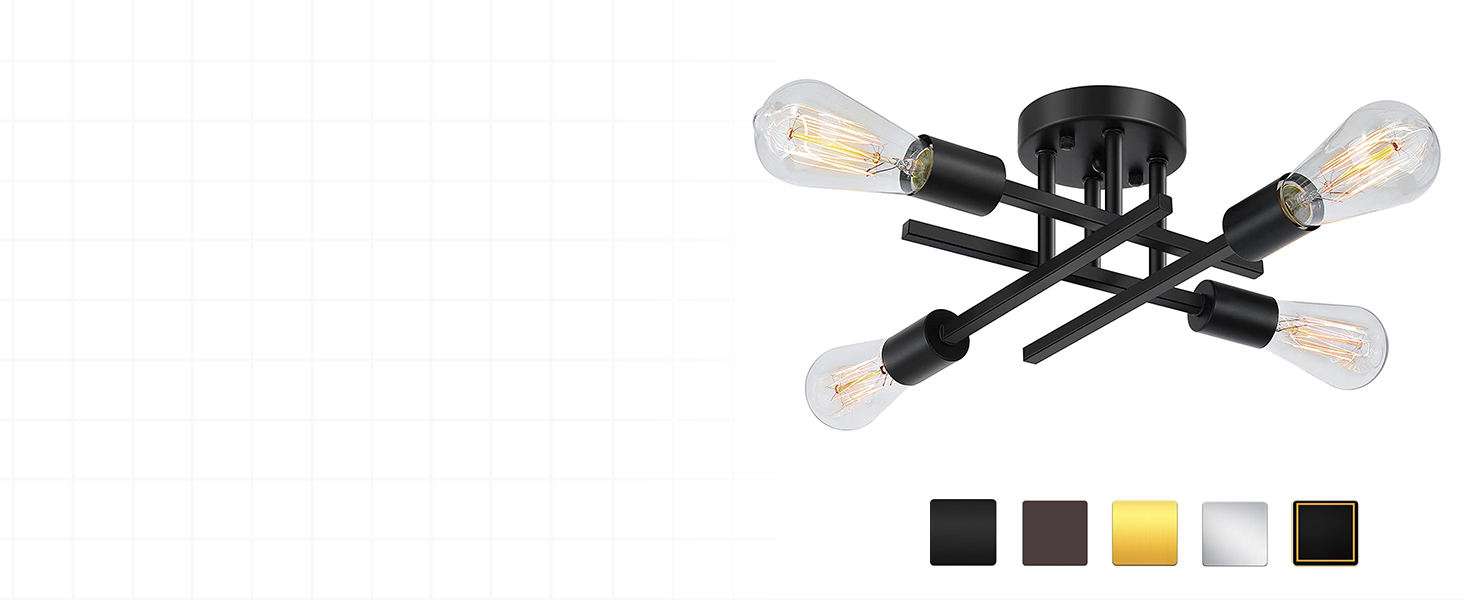 industrial farmhouse 4 light ceiling light fixture for bedroom porch