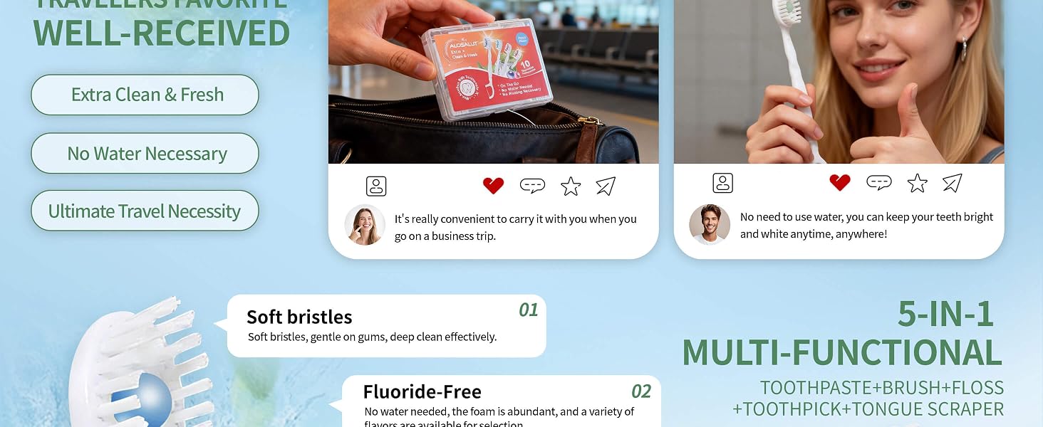 ALOSALUT 40 Pack Mini Travel Disposable Toothbrush