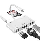 iPhone HDMI Adapter, HDMI Digital AV Adapter, USB Female OTG Adapter, 6 in 1 USB Camera Adapter, ...