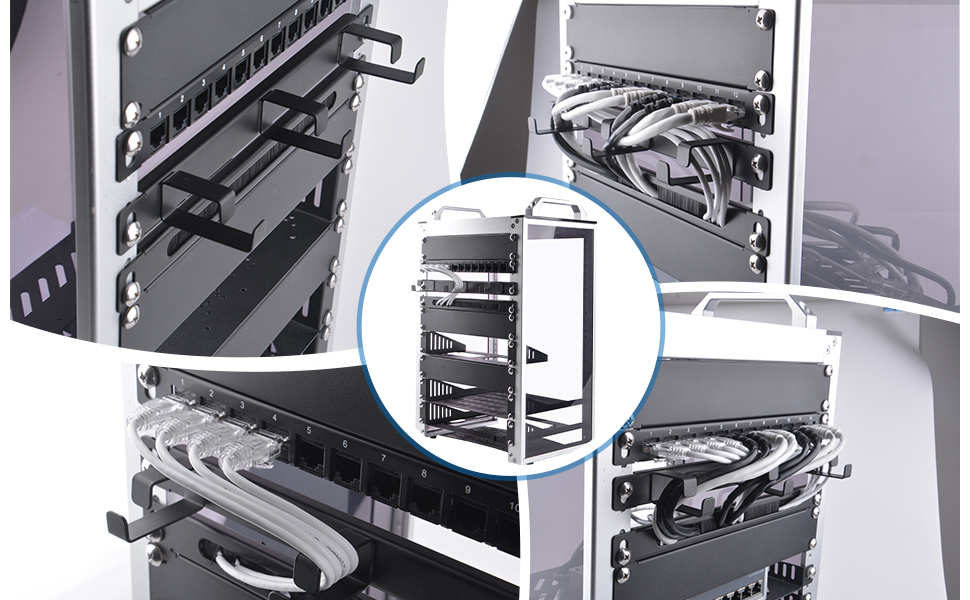 server rack cable management d-ring hooks