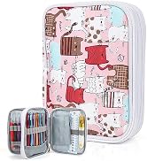 Katech Crochet Hooks Case Empty Zipper Bags Portable Travel Crochet Storage Bag Organizer with We...