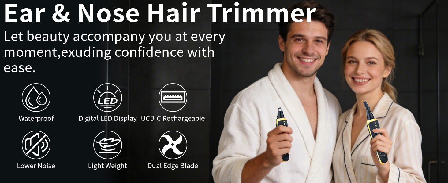 Nose &amp; Eyebrow Hair Trimmer for Women Men,Painless Rechargeable Ear &amp; Nose Hair Trimmer Clipper