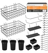 INCLY 30PCS Peg Board Organizer Accessories Kit, Pegboard Hooks Assortment with Bins, Wire Basket...
